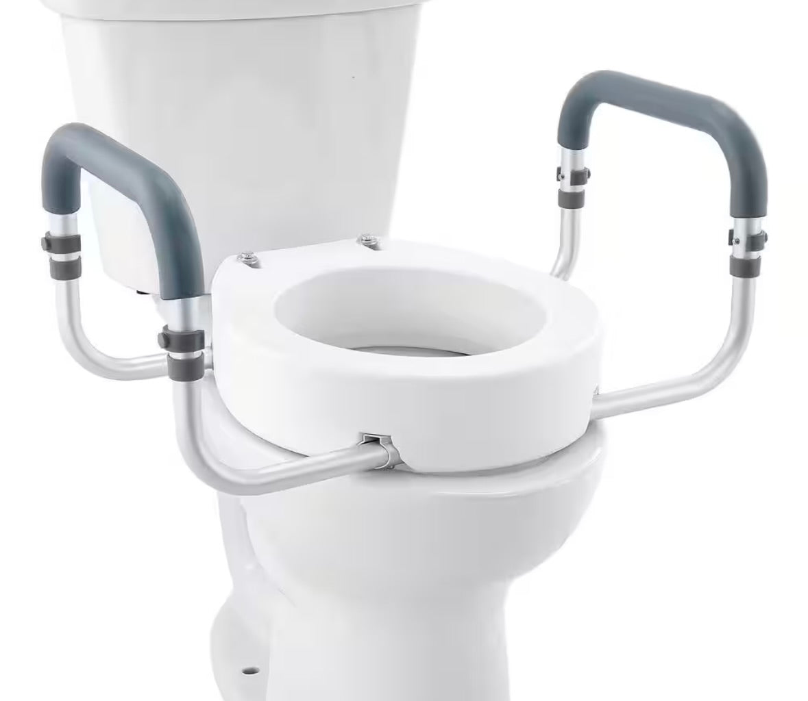 Raised toilet seat for round toilet