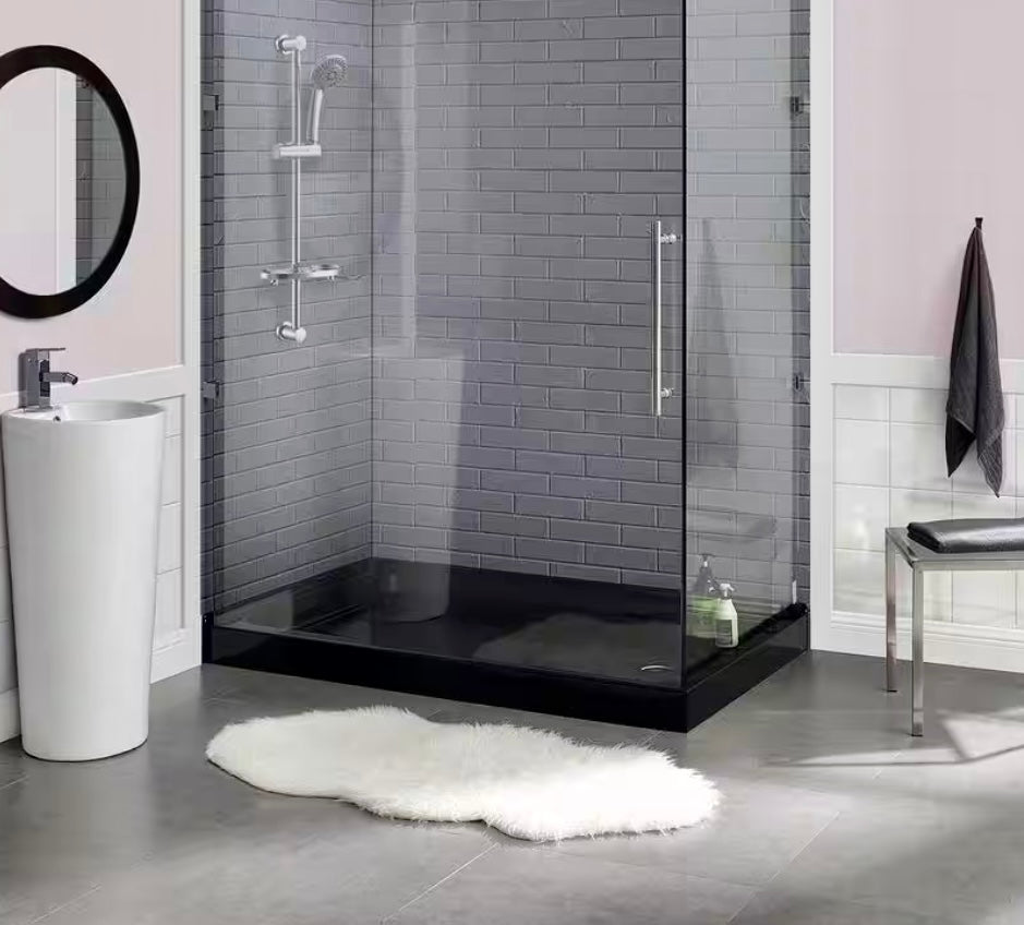 Voltaire 60 x 36 Shower base right drain in black