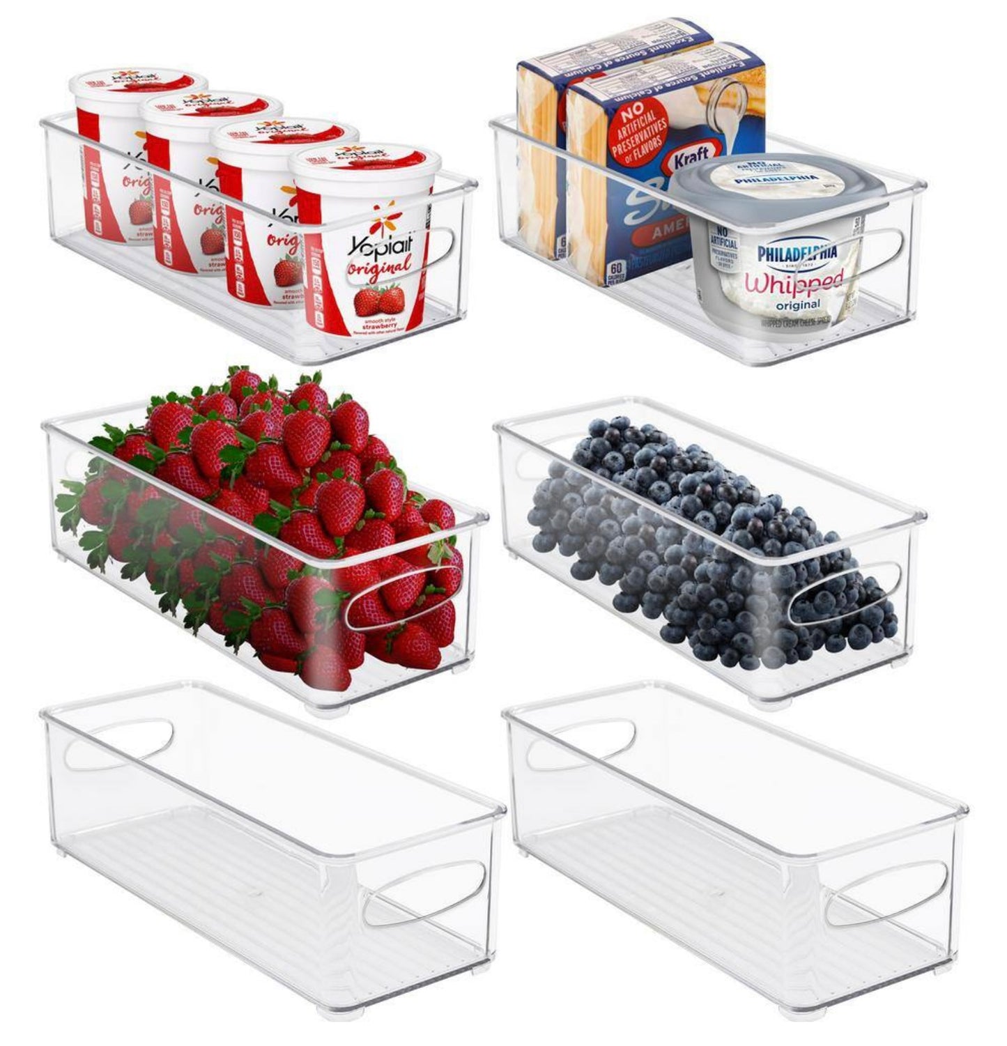 6 pack clear plastic storage bins