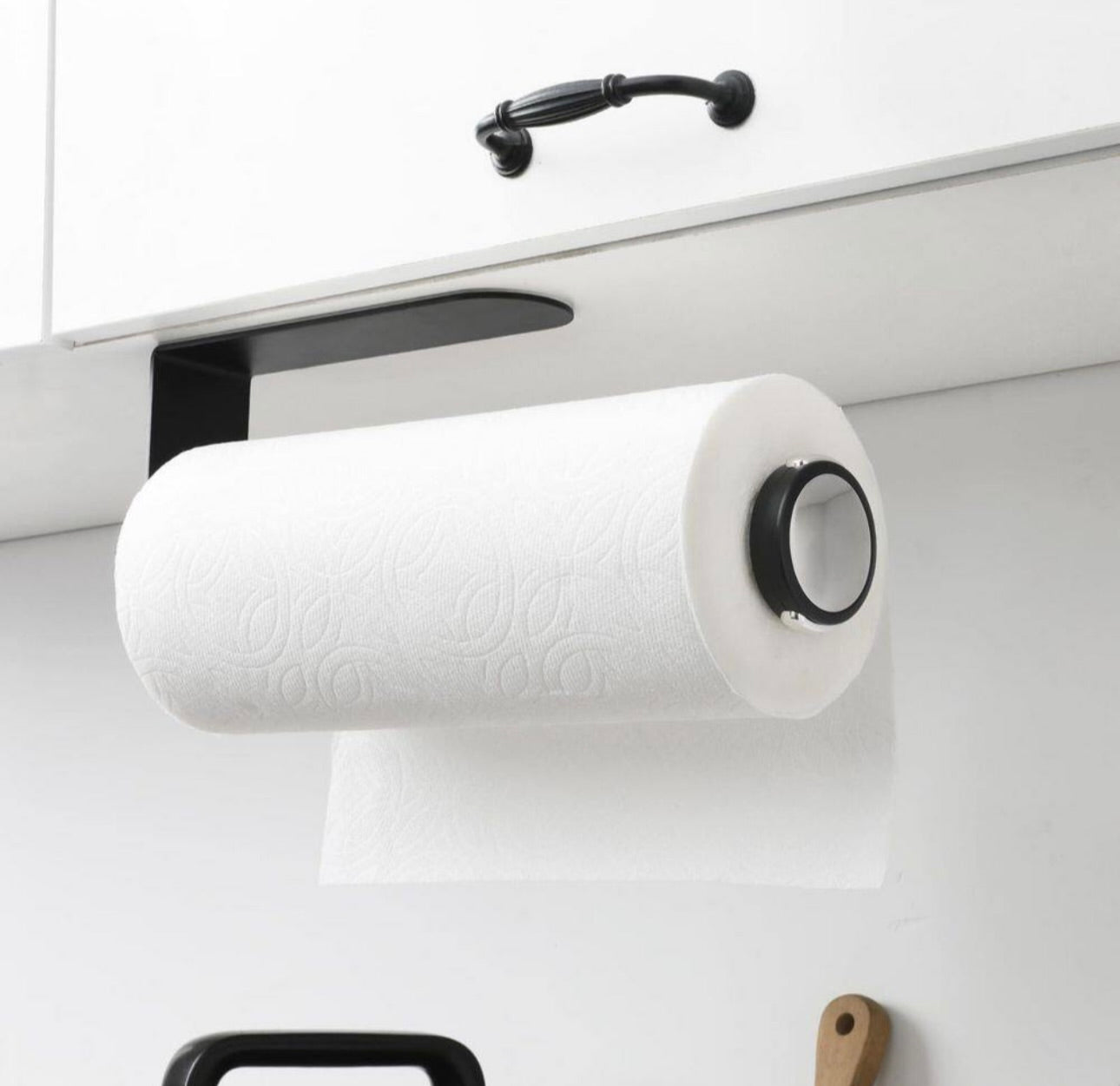 Under cabinet paper towel holder black
