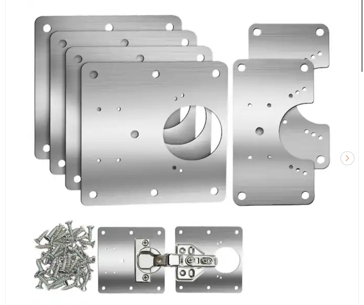 Cabinet hinge repair plate