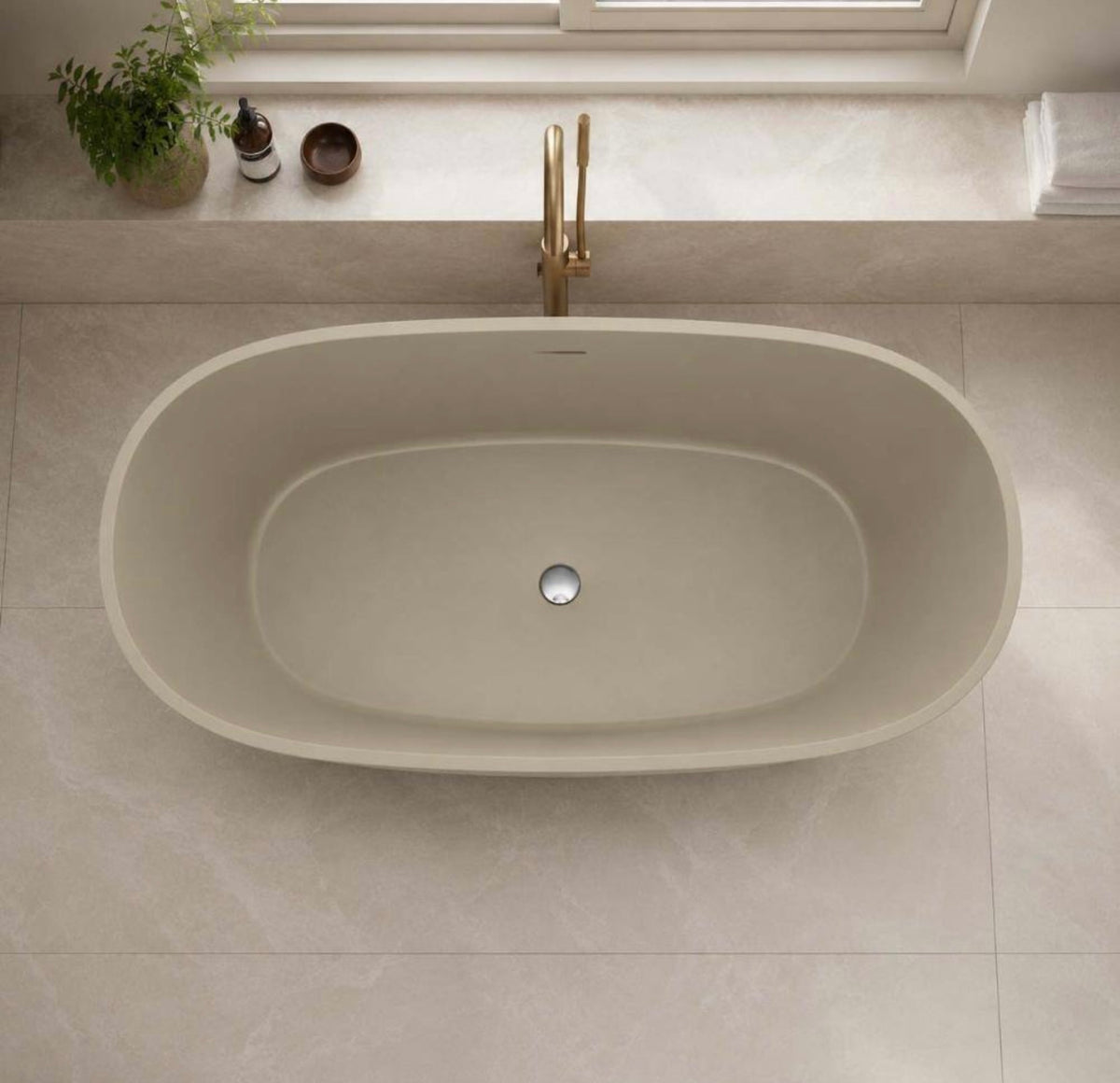 67" freestanding tub in matte khaki