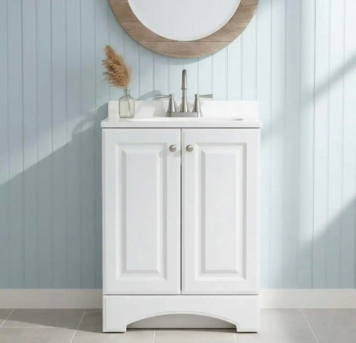 25" white vanity