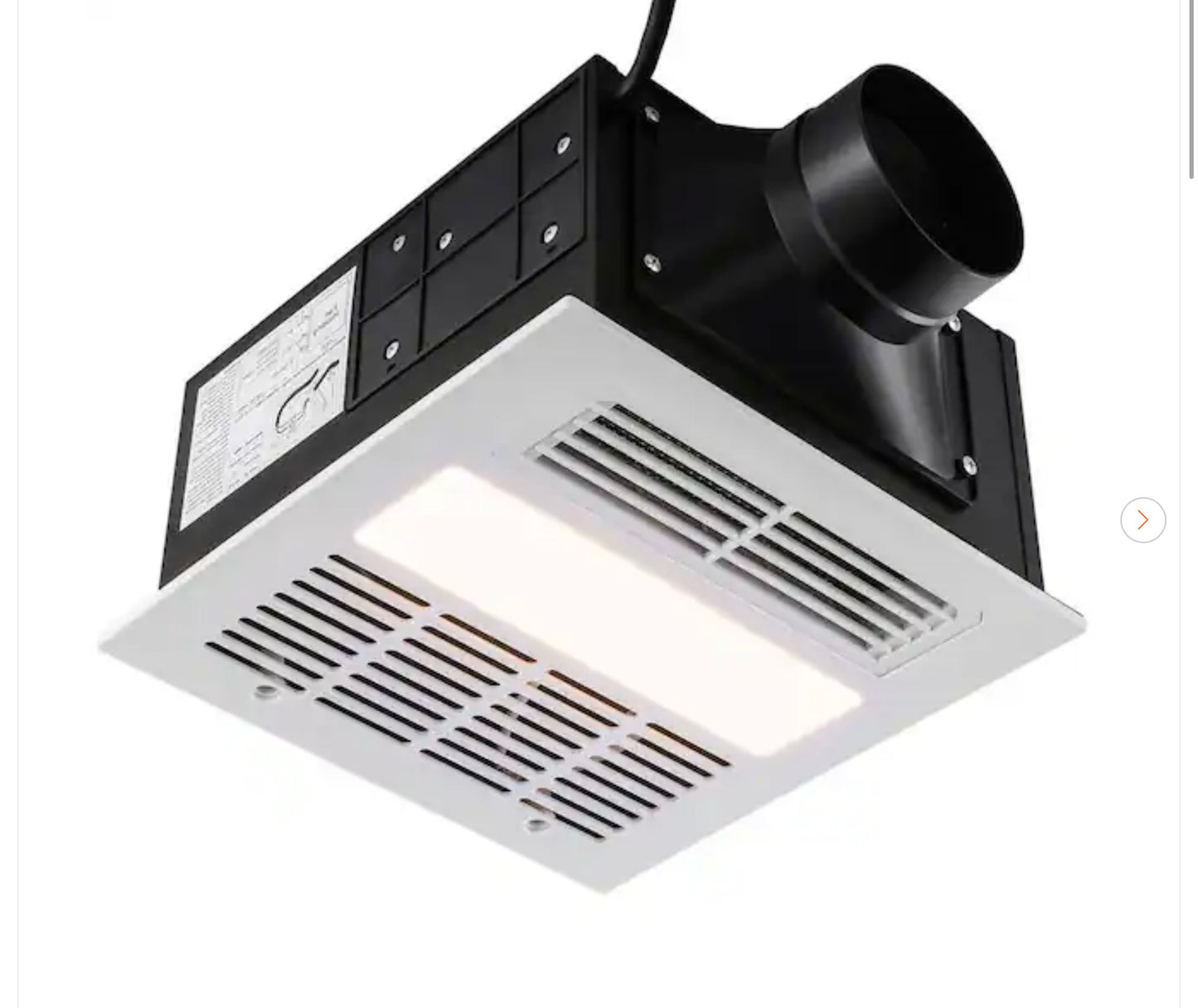 110 CFM bathroom exhaust fan