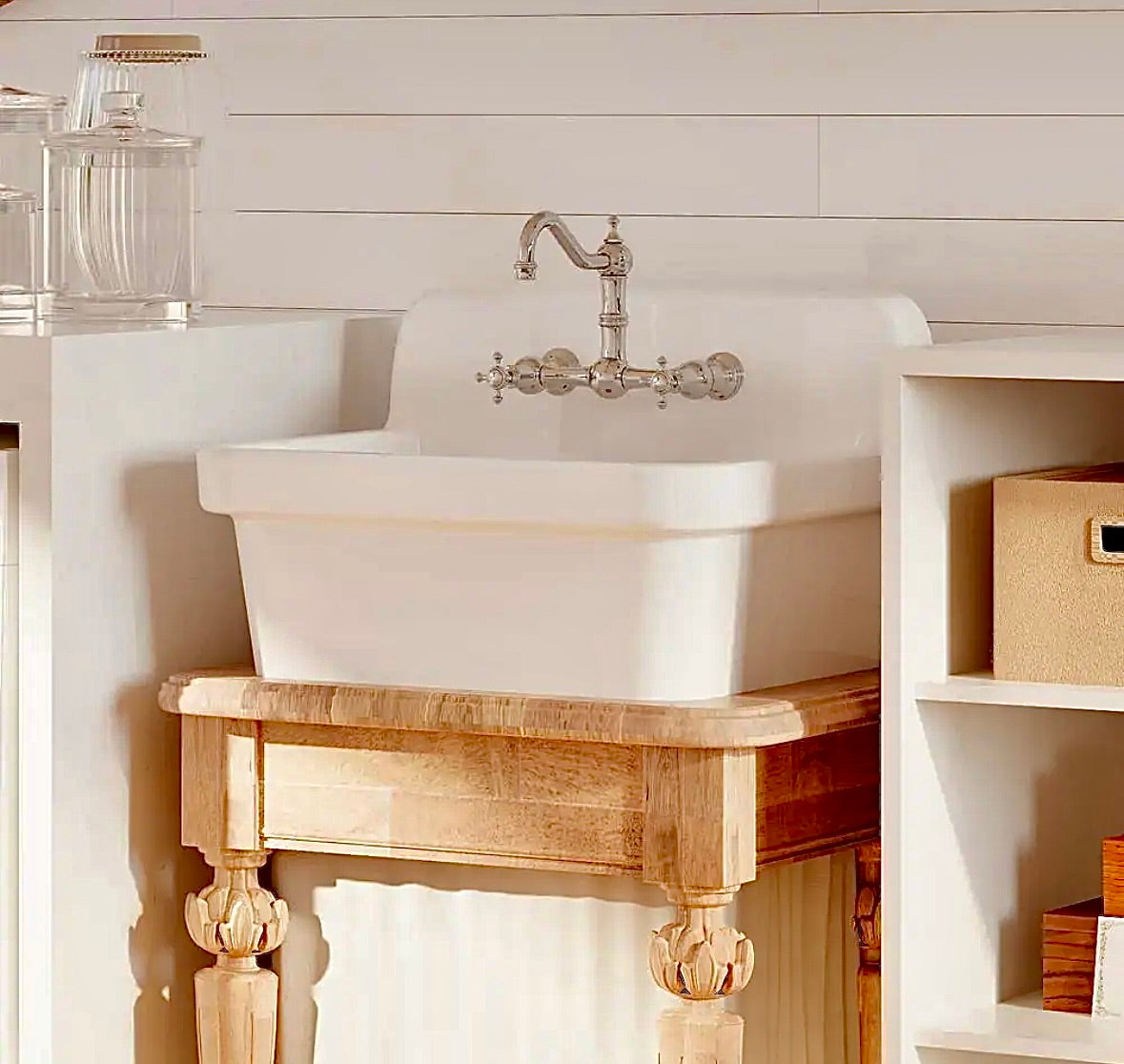 Wall mount laundry sink 20"D x 24"W