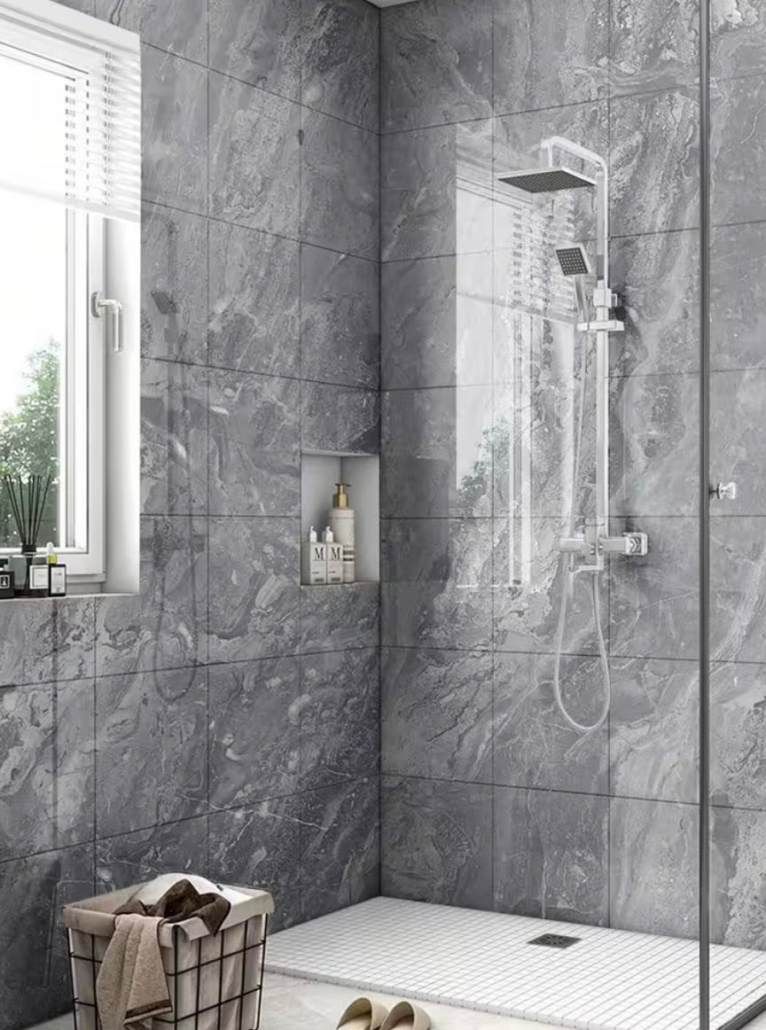 11.8" marble gray peel and stick tiles