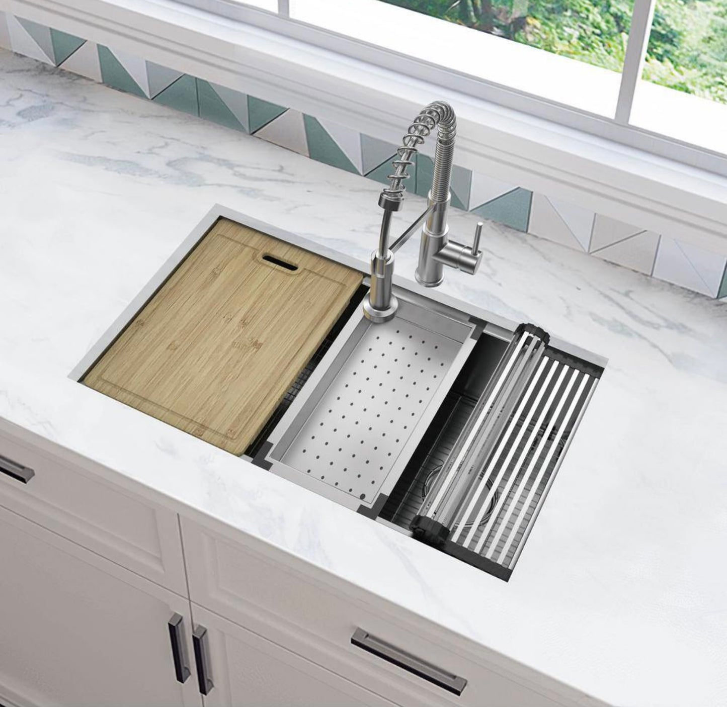 Zero radius 30" undermount sink