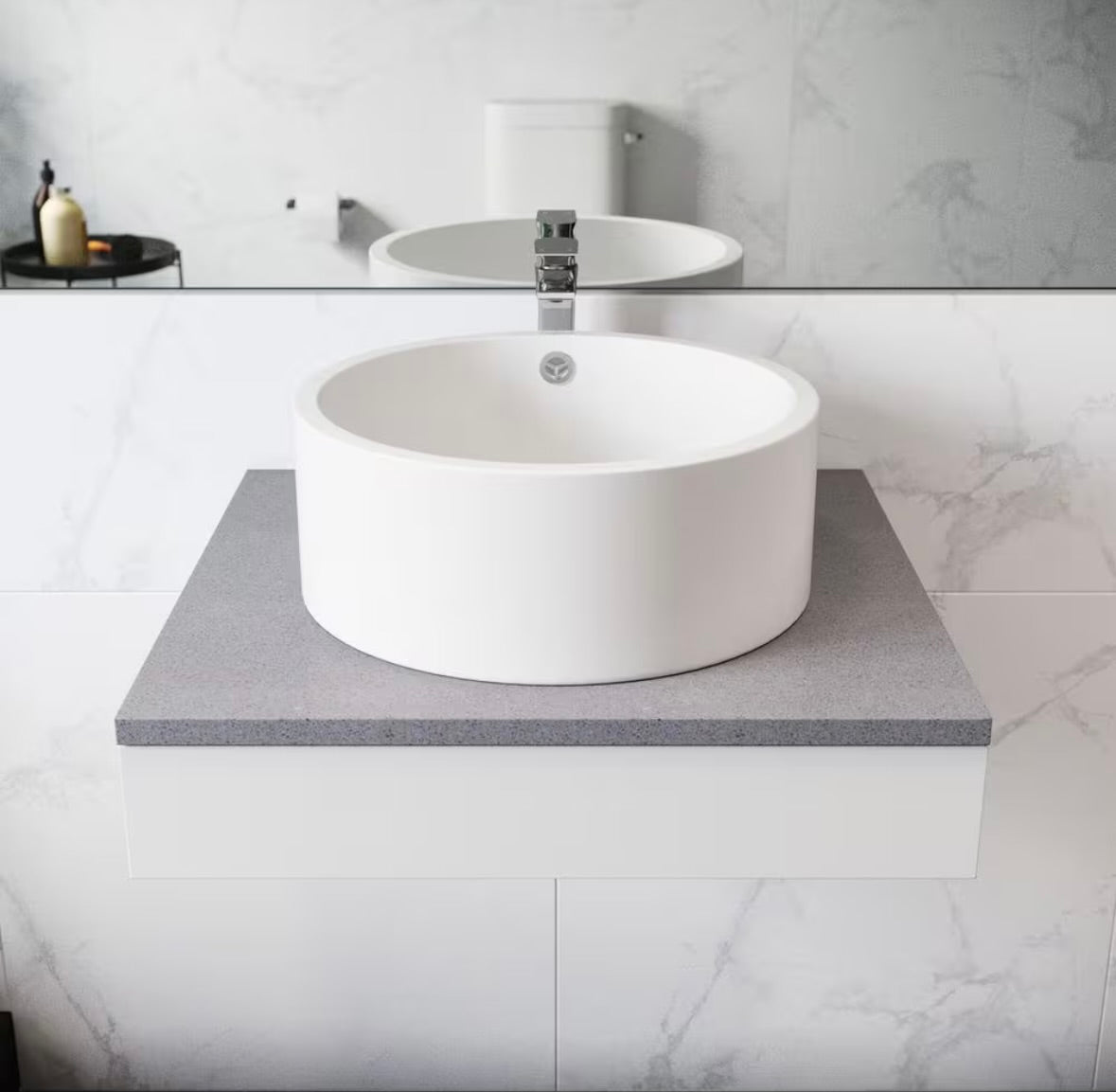 Monoco round vessel sink white
