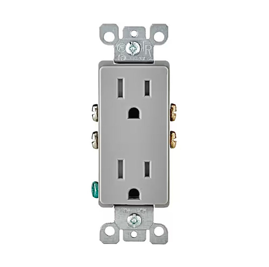 Duplex outlet in gray