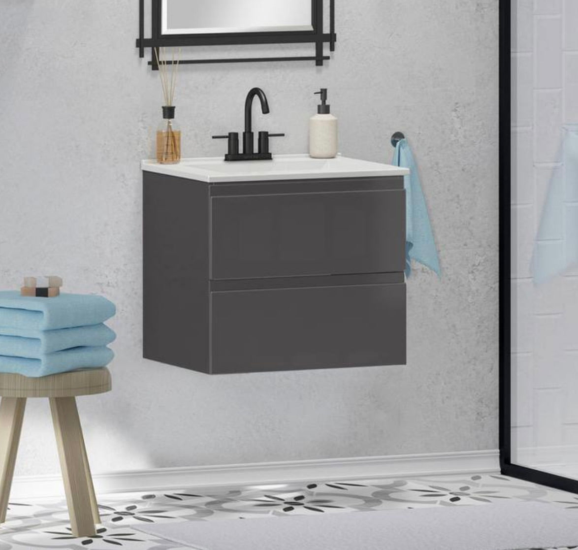 Crawley 24" gray floating vanity