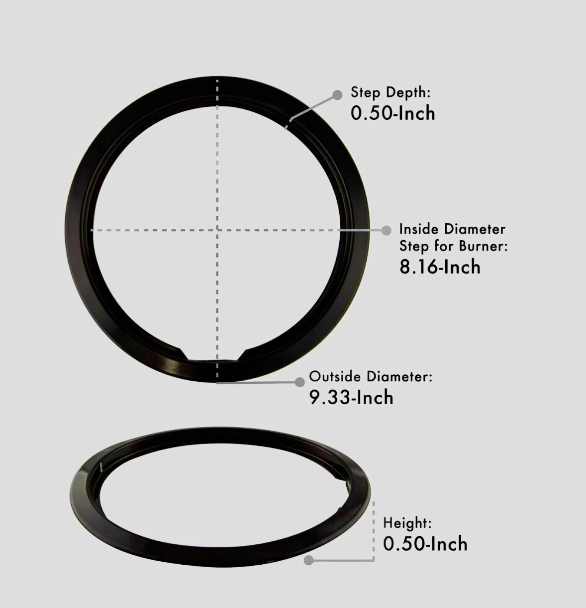 8" trim ring in black