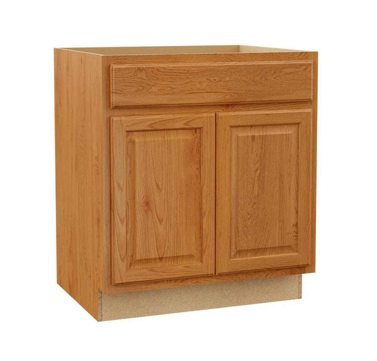 30" base cabinet in medium oak