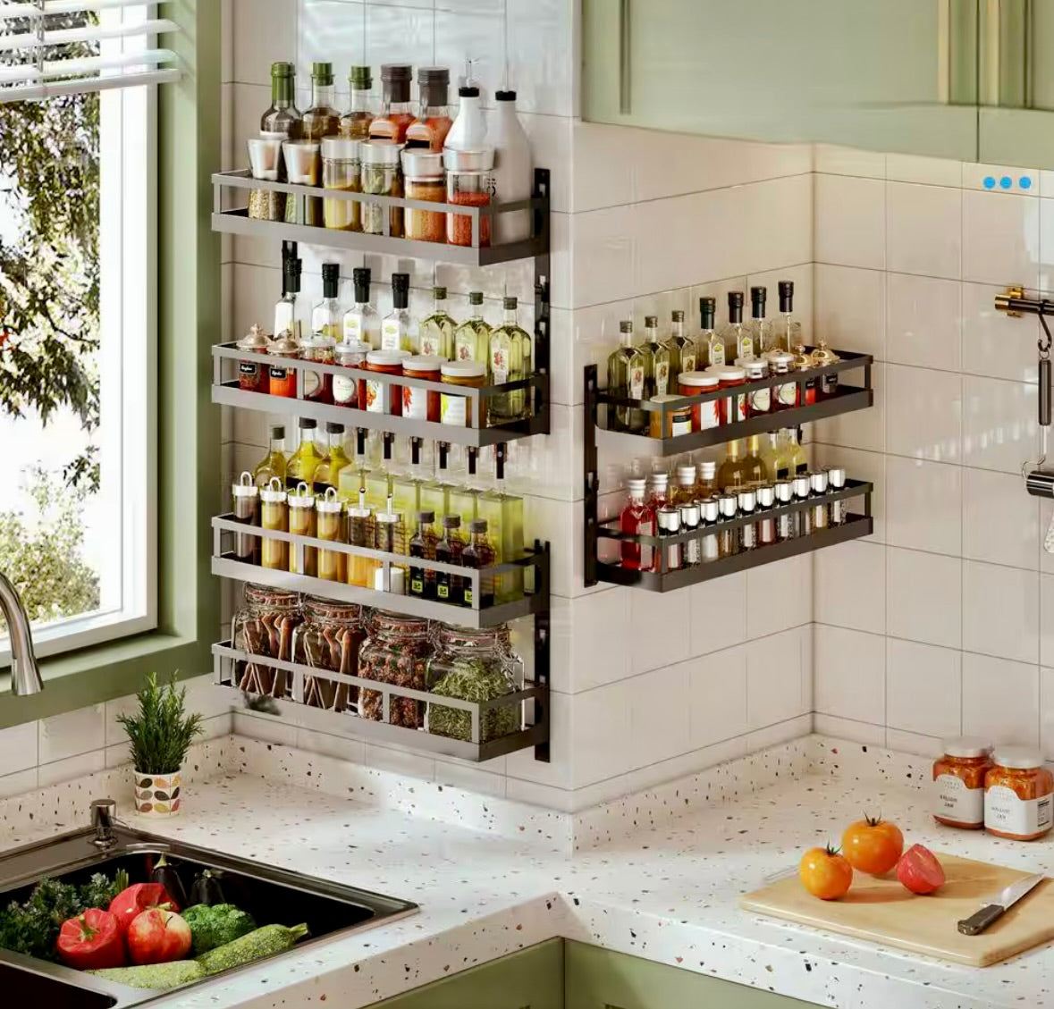 6 tier hanging spice racks