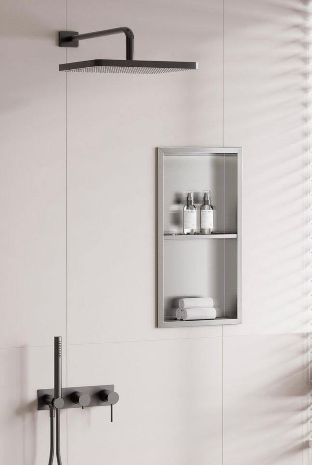 12x24x4 shower niche brushed nickel