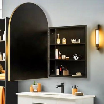 24"x 36" Arched medicine cabinet in gold