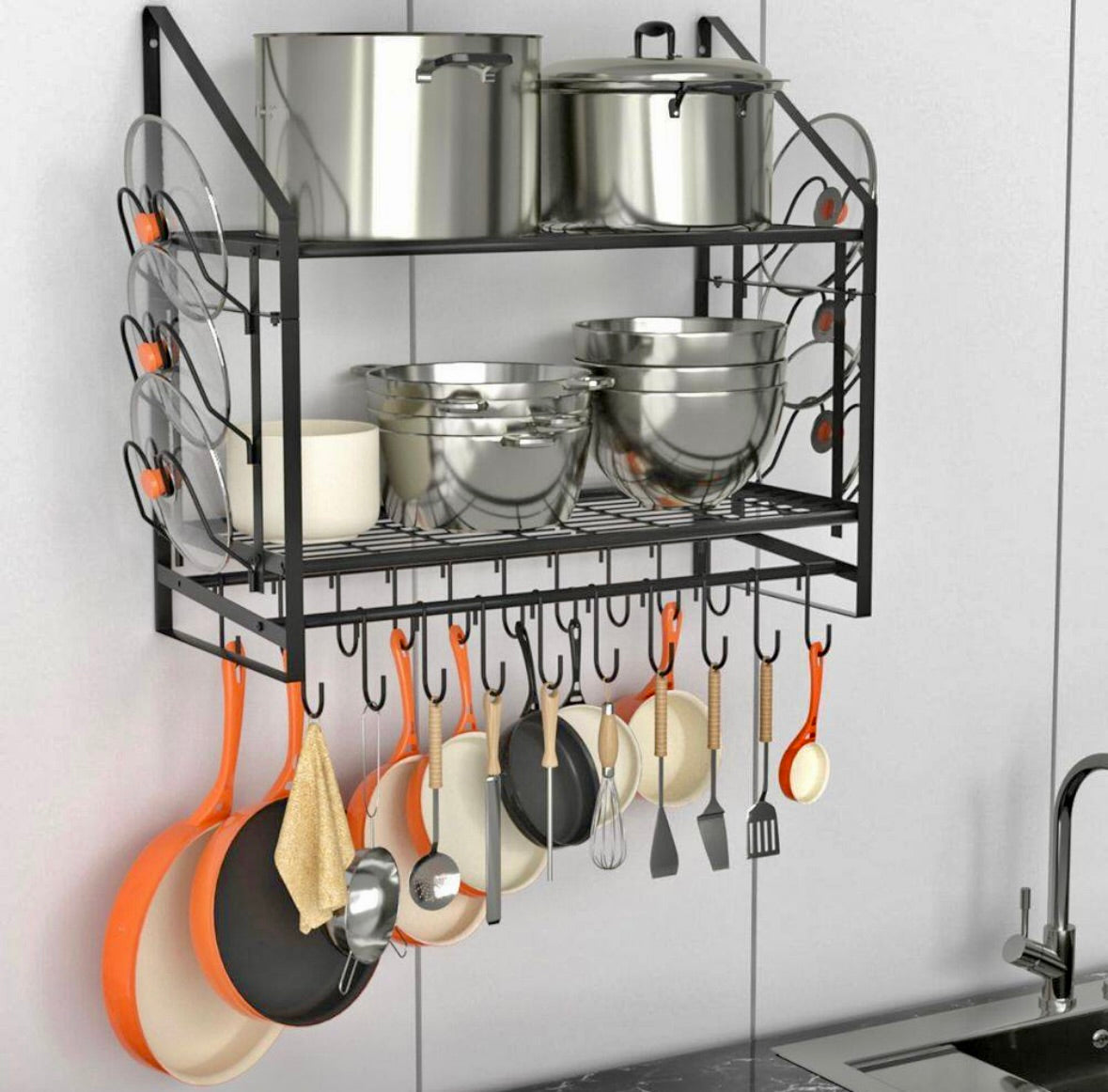 35" pot rack wall mounted