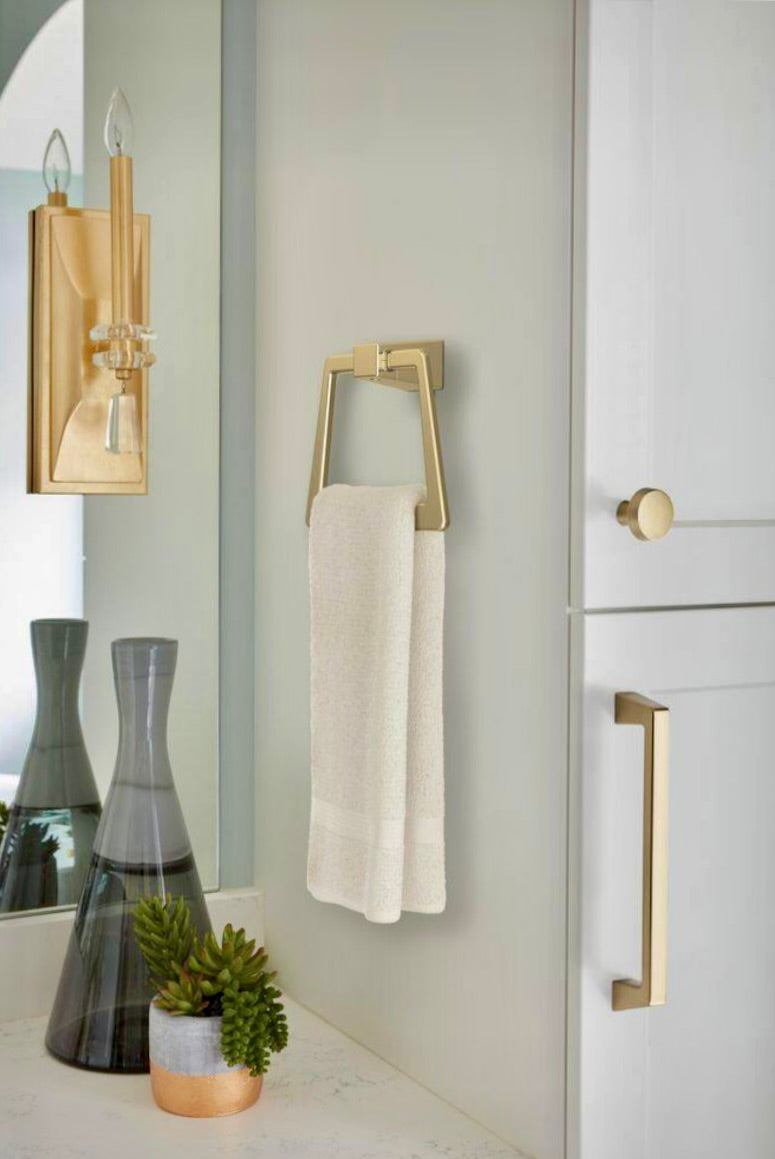 Towel ring in golden champagne