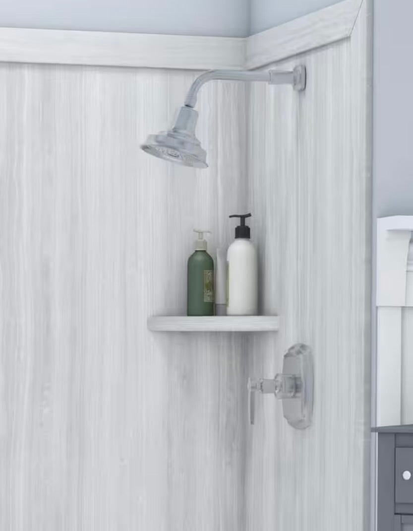 15" corner niche silver strata