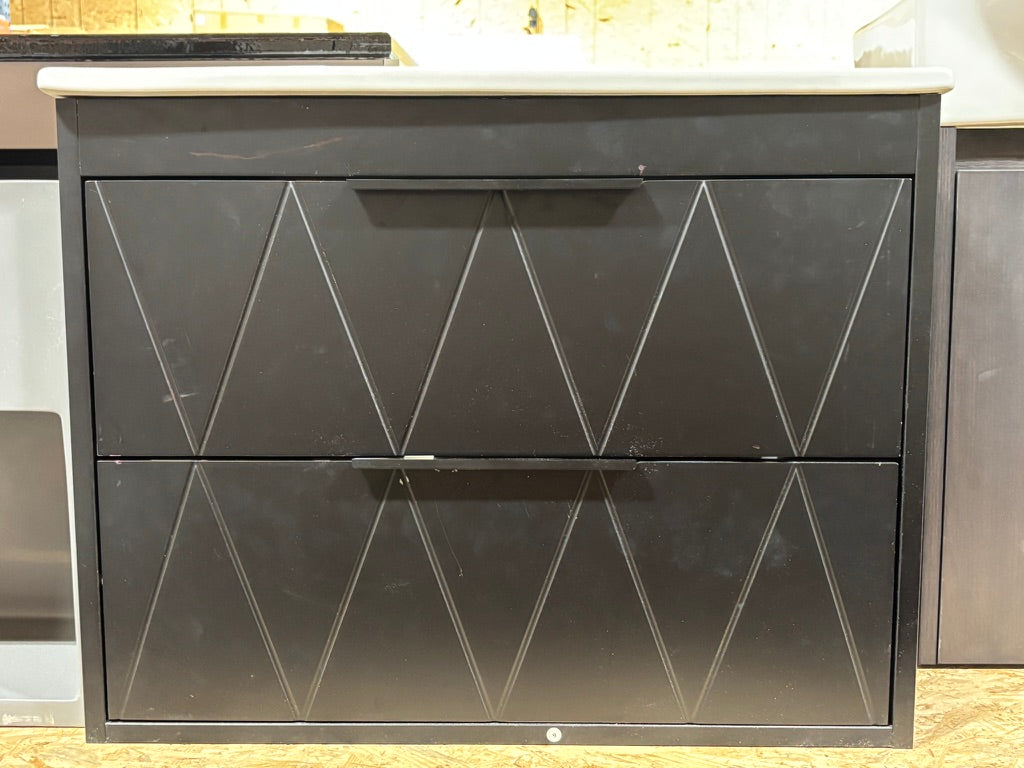 24" black floating vanity