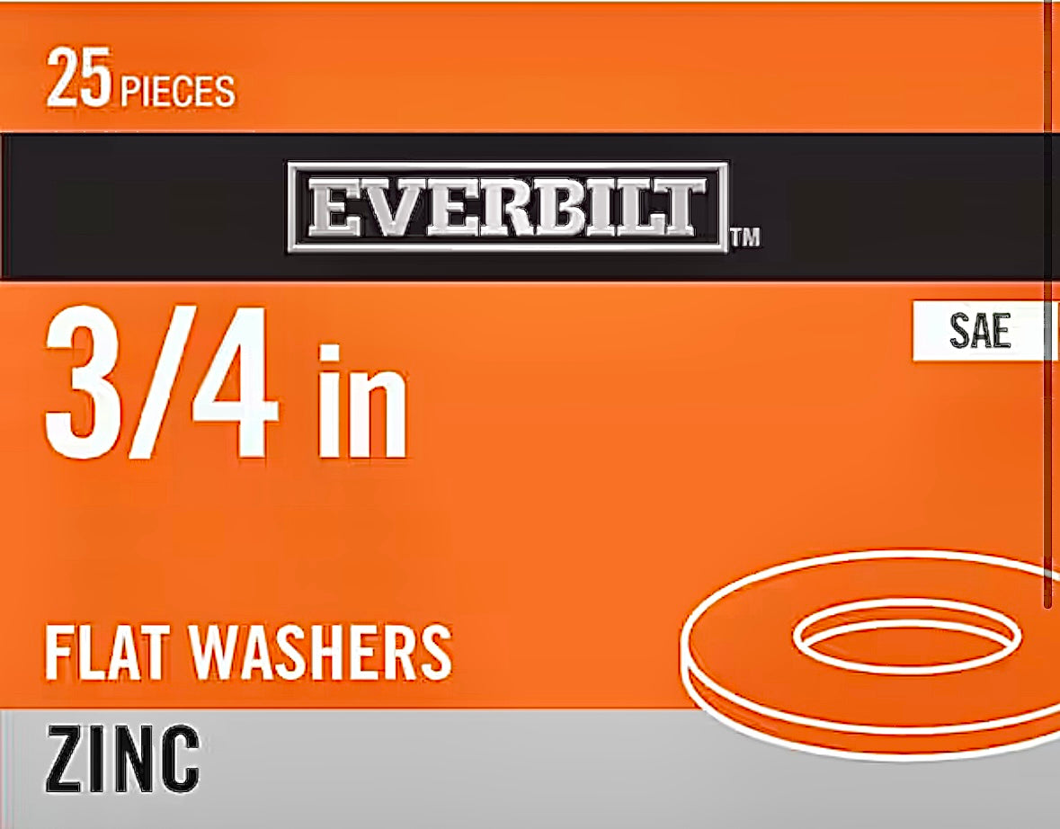 3/4 in flat washer 25 pack