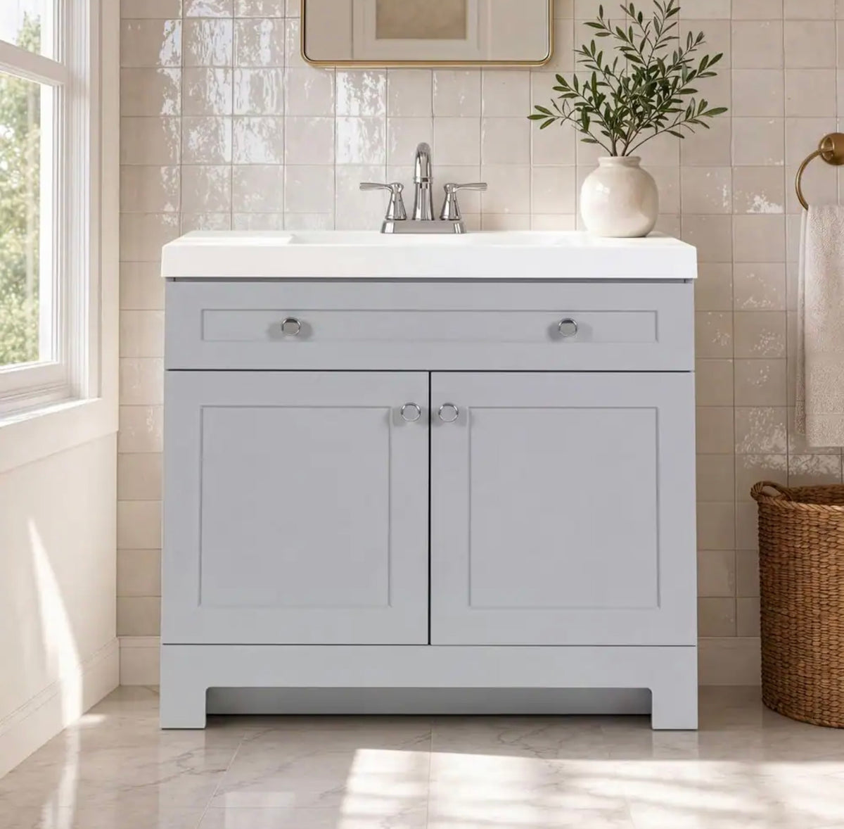Everdean 37" pearl gray vanity