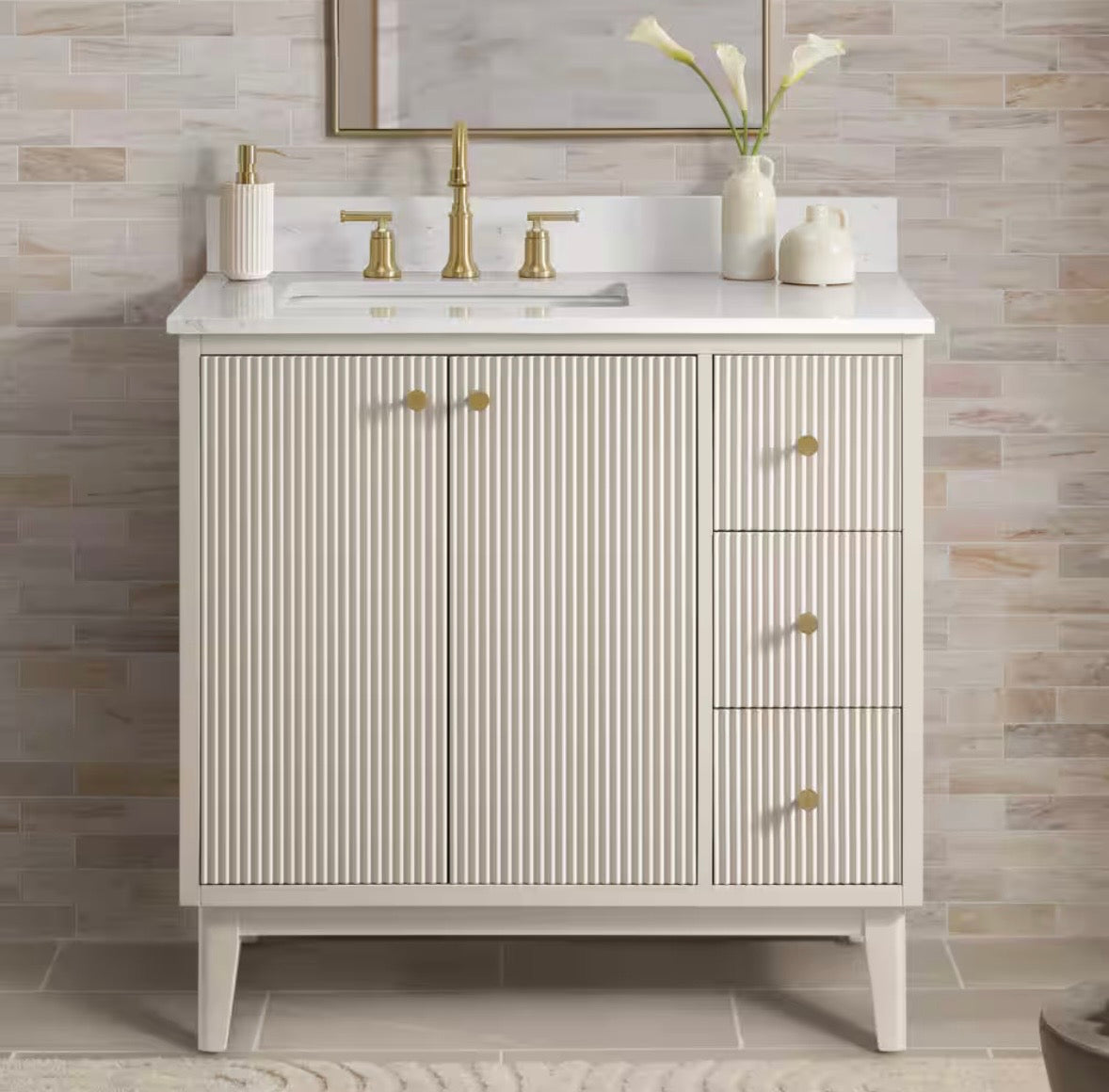 Sylvie 36” fluted dove vanity