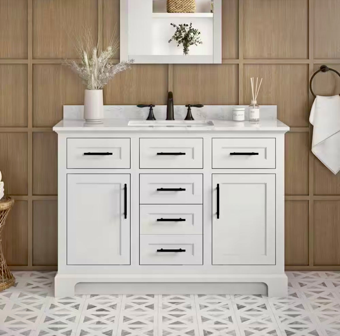 Doveton 48" white vanity