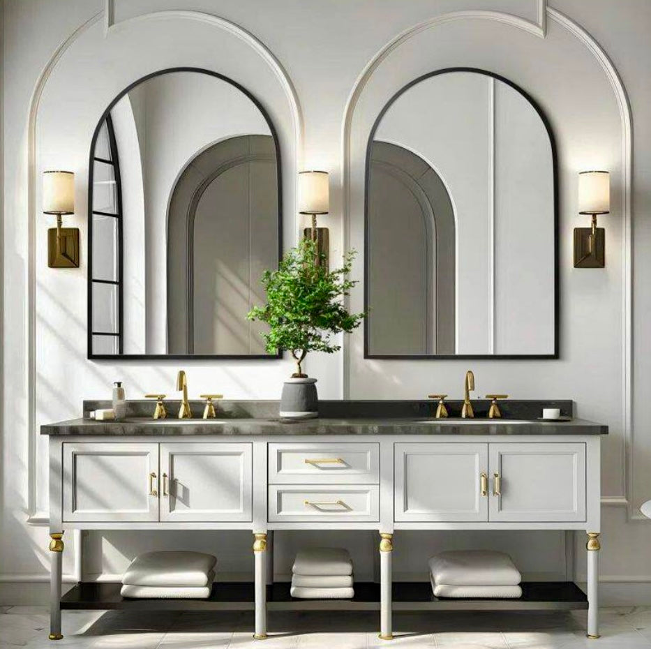 24"W x 36"H Arched black mirror (set of 2)