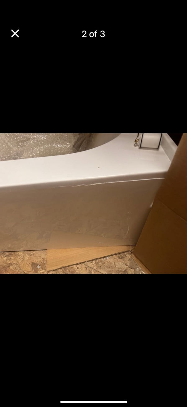 Streamline 60"x30" left drain soaking bathtub