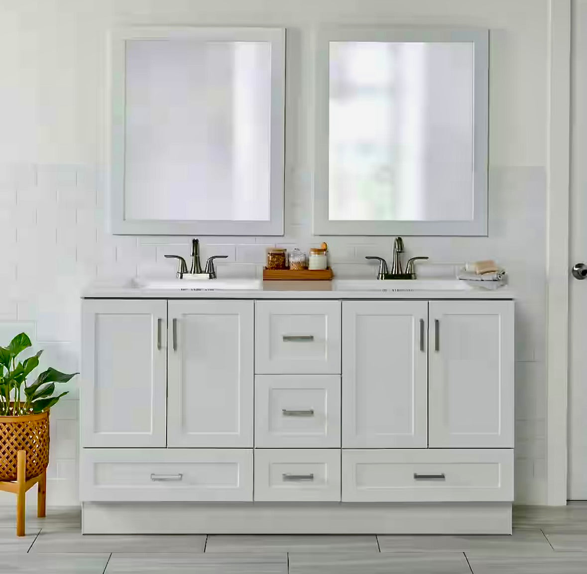Maybell 60" white vanity without top