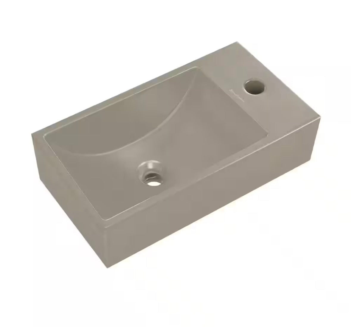 Lisse 16"W wall sink in matte taupe