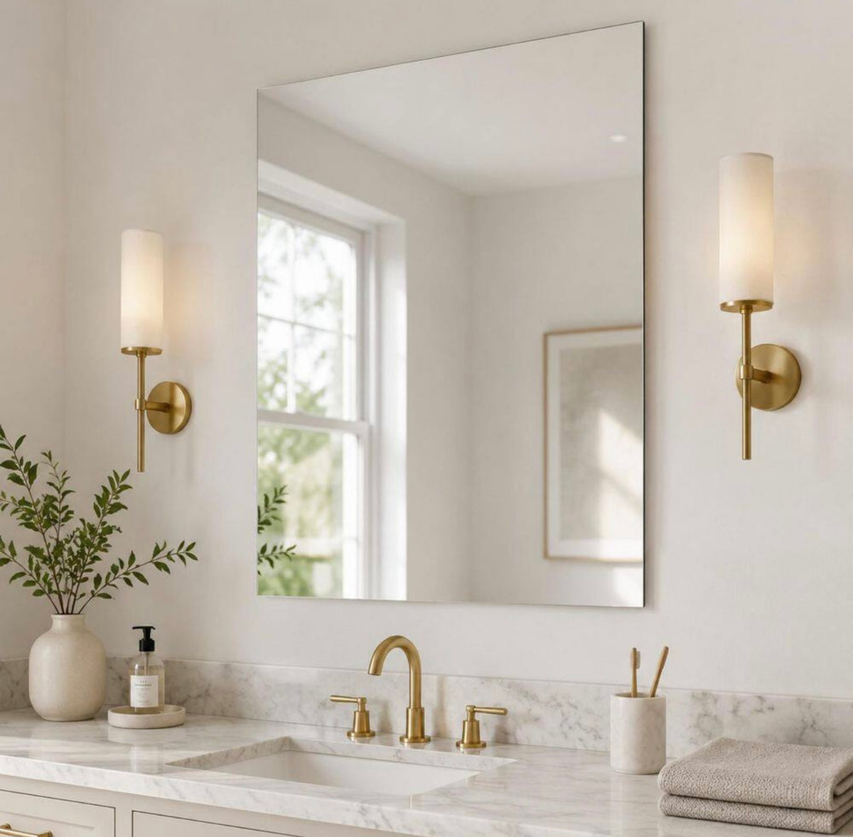 28x36 frameless rectangle mirror