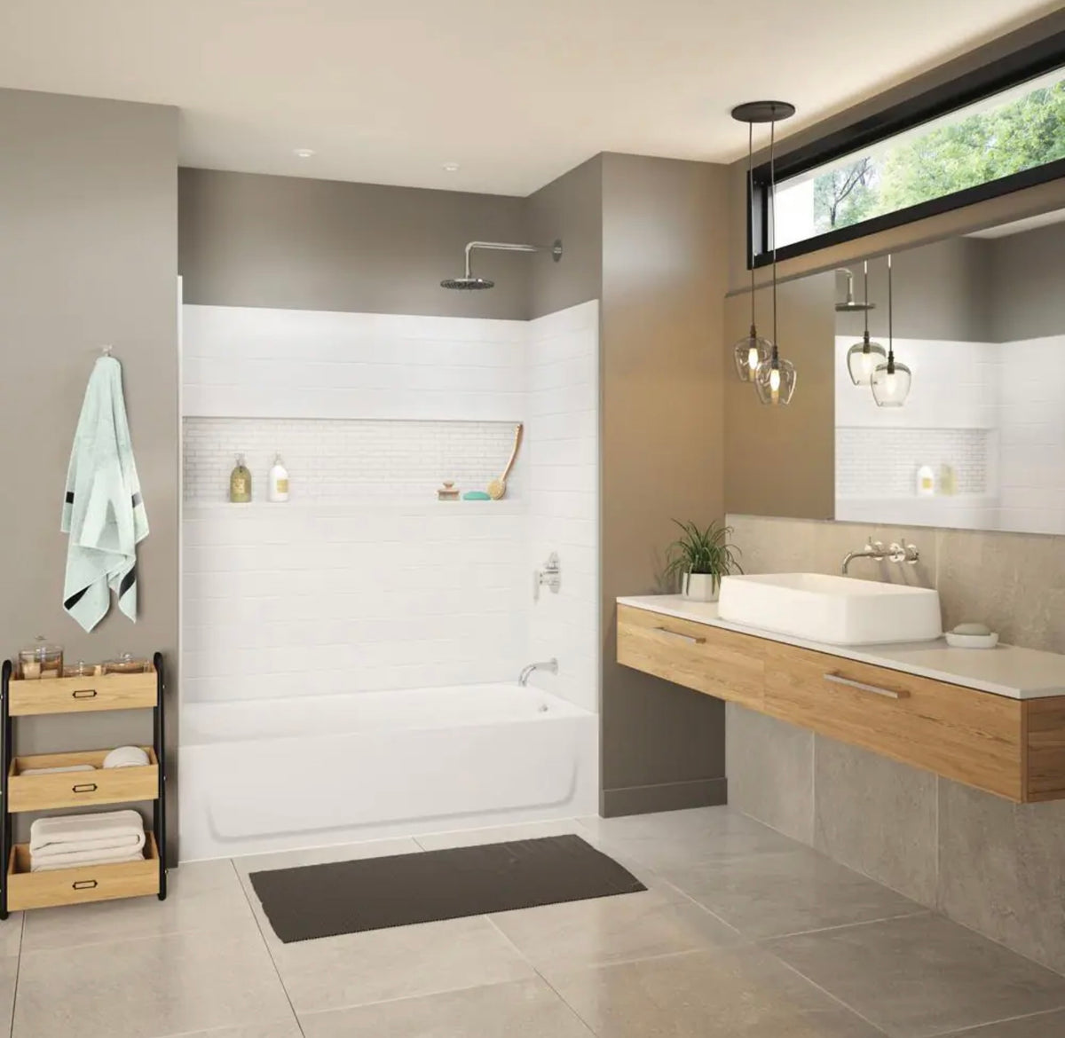 NexTile 60x30x60 tub surround white