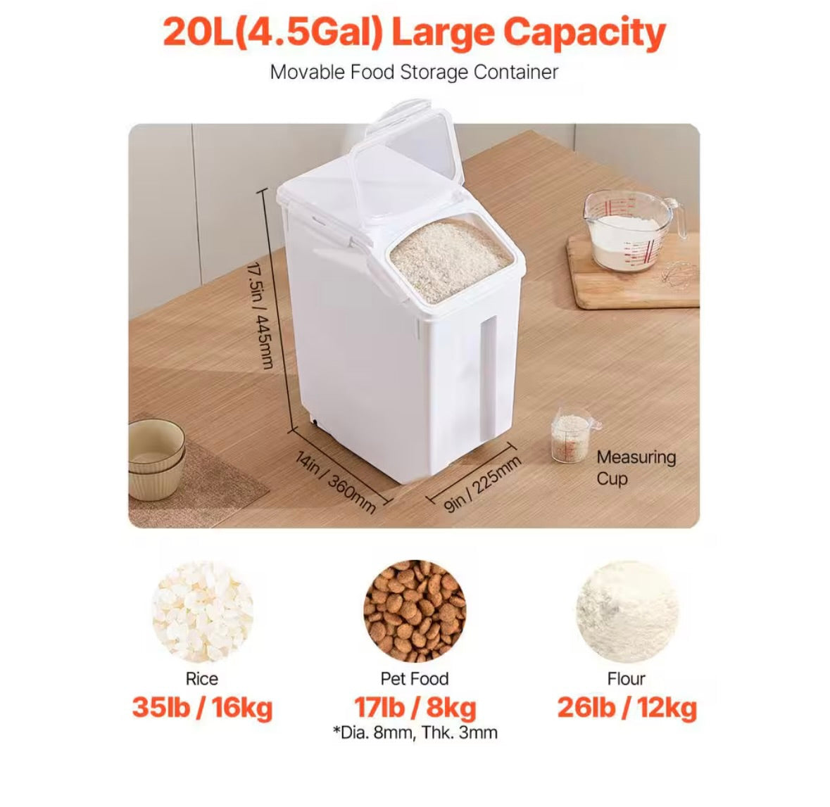 4.5 Gal Storage container/dispenser bin