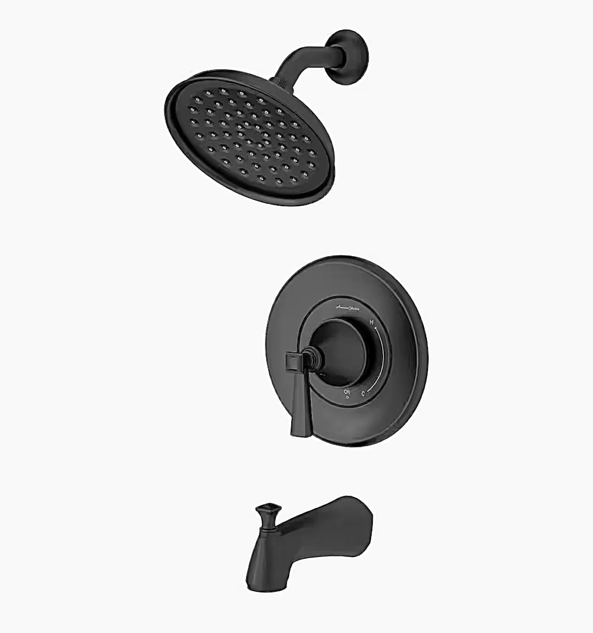 Rumson tub and shower faucet in black