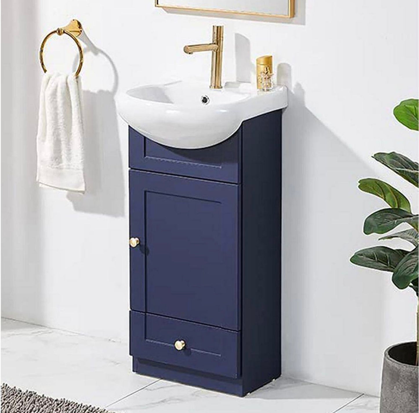 18" blue vanity