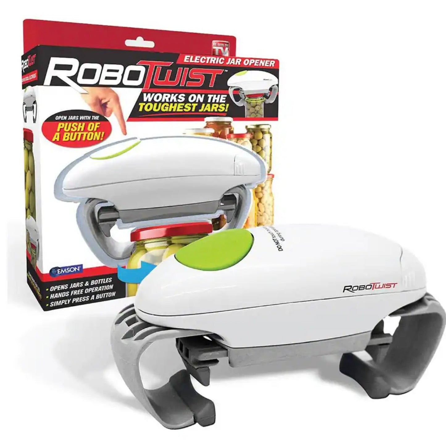 Robo twist hands free easy jar opener