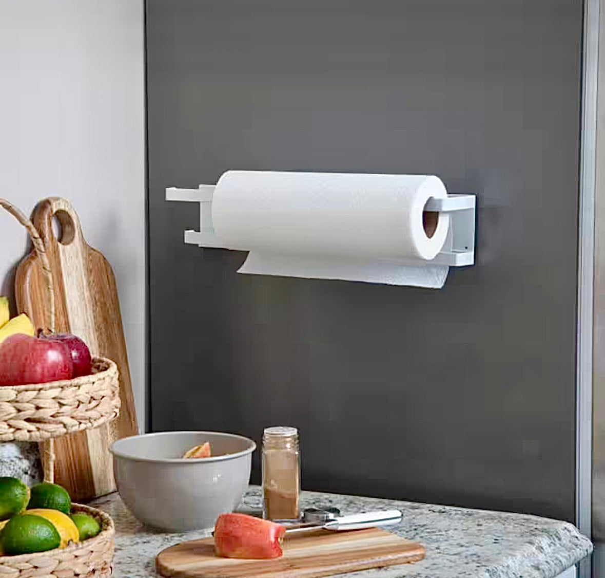 Wall mounted paper towel holder