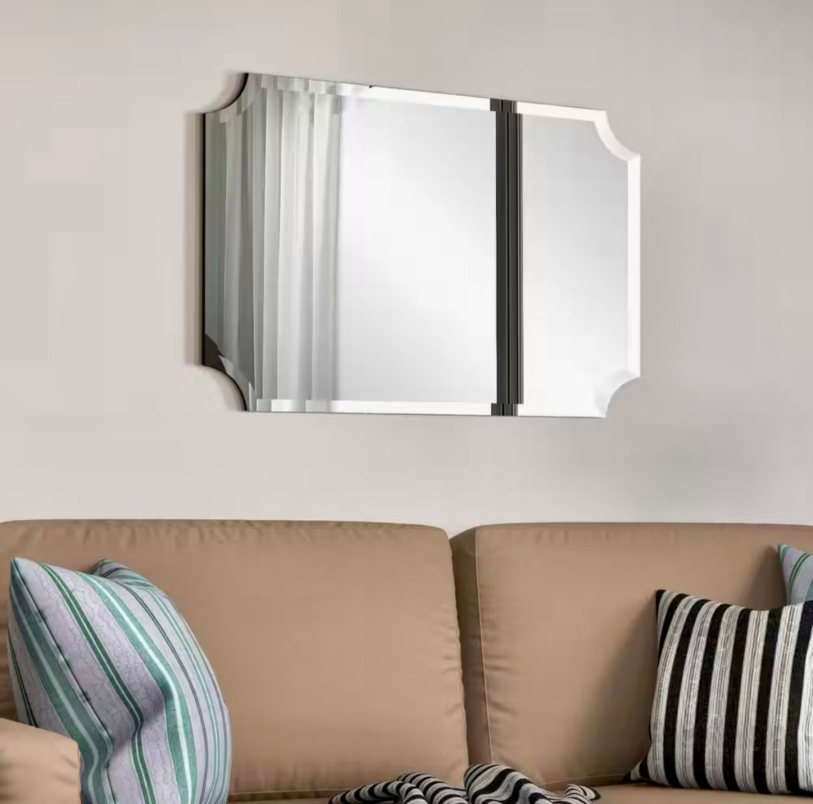 Frameless scalloped mirror
