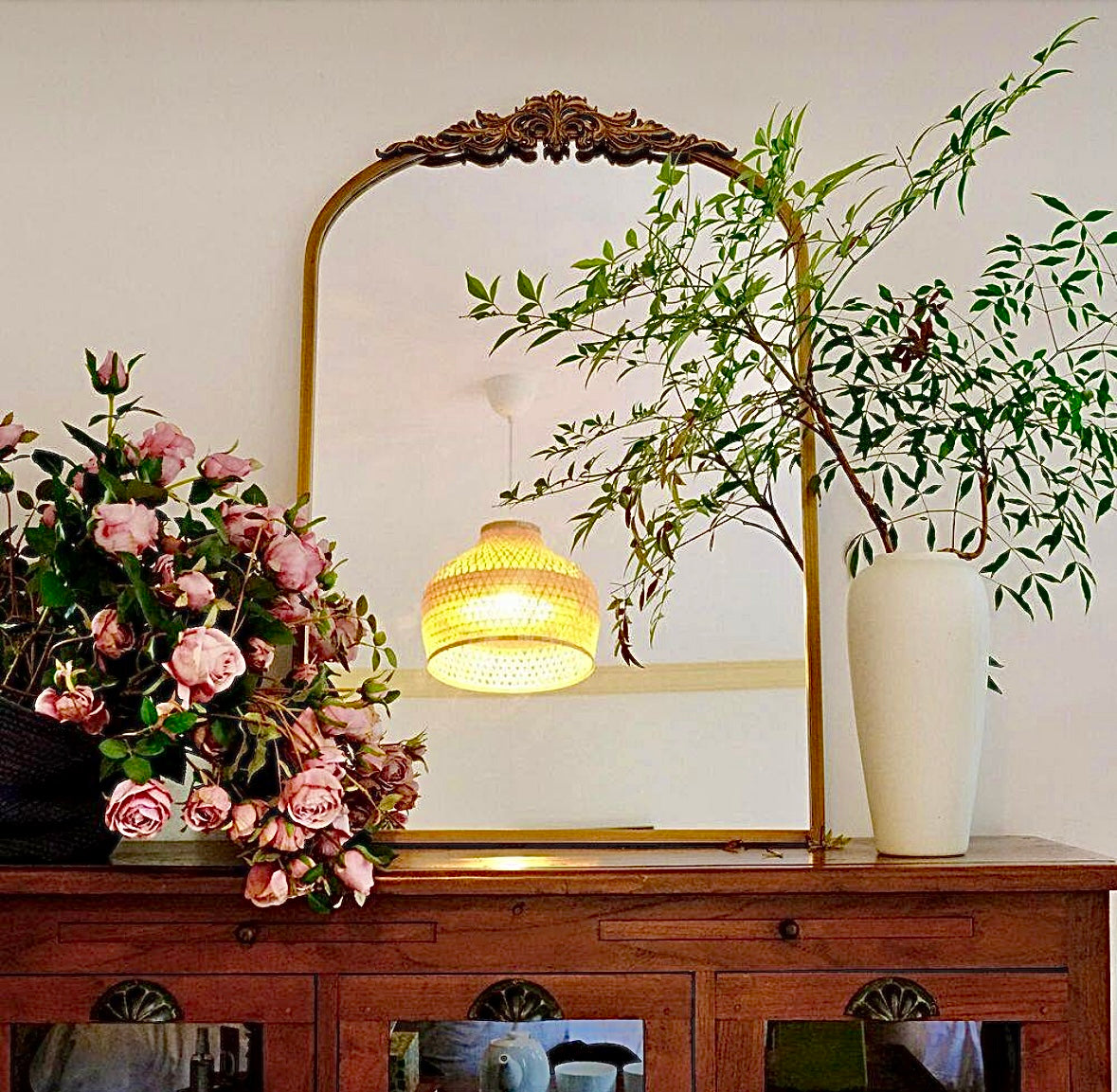 23.6"x35.4" arch antique gold mirror