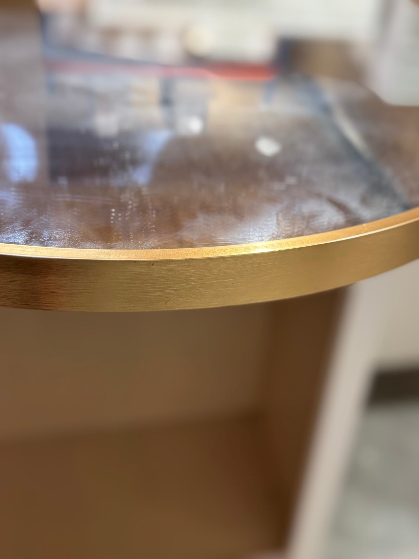 Medium oval gold mirror