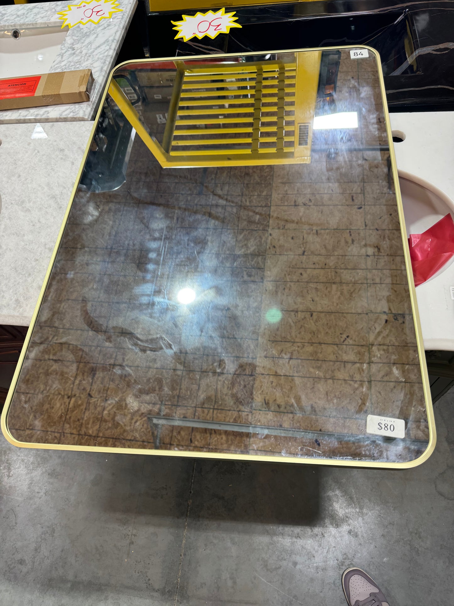 38"x24" rectangular gold mirror