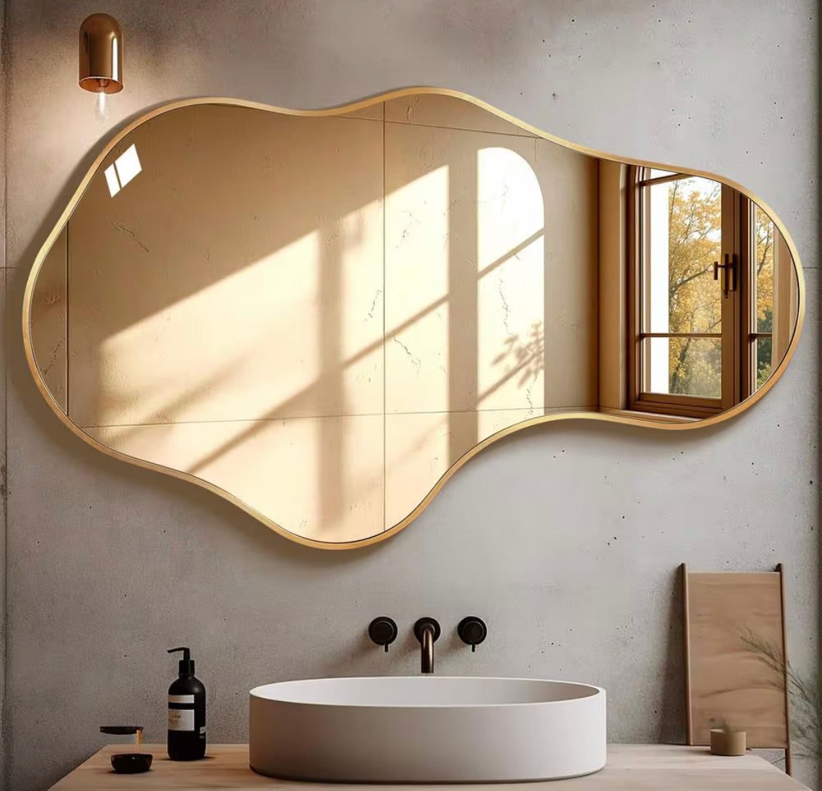 26x43 Irregular gold mirror