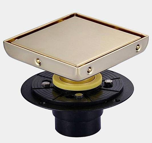 6" Brushed gold floor drain
