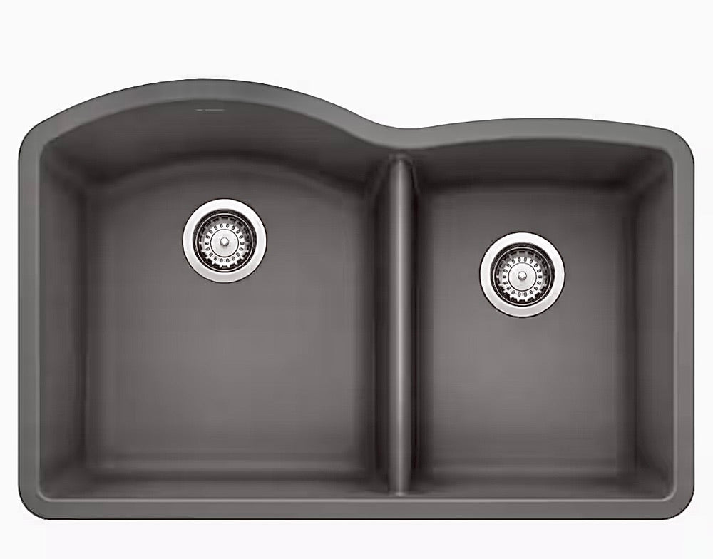 Cinder granite 32" double bowl undermount kitchen sink