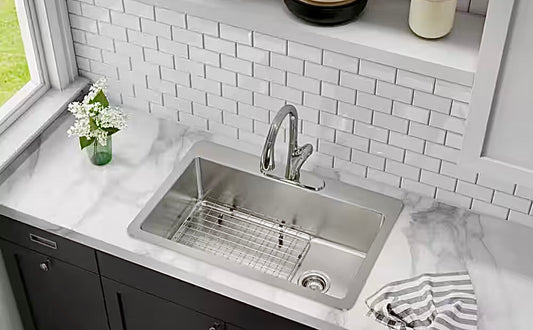 33" drop in/undermount single bowl kitchen sink