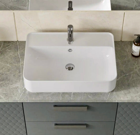 24"x17" vessel sink in white
