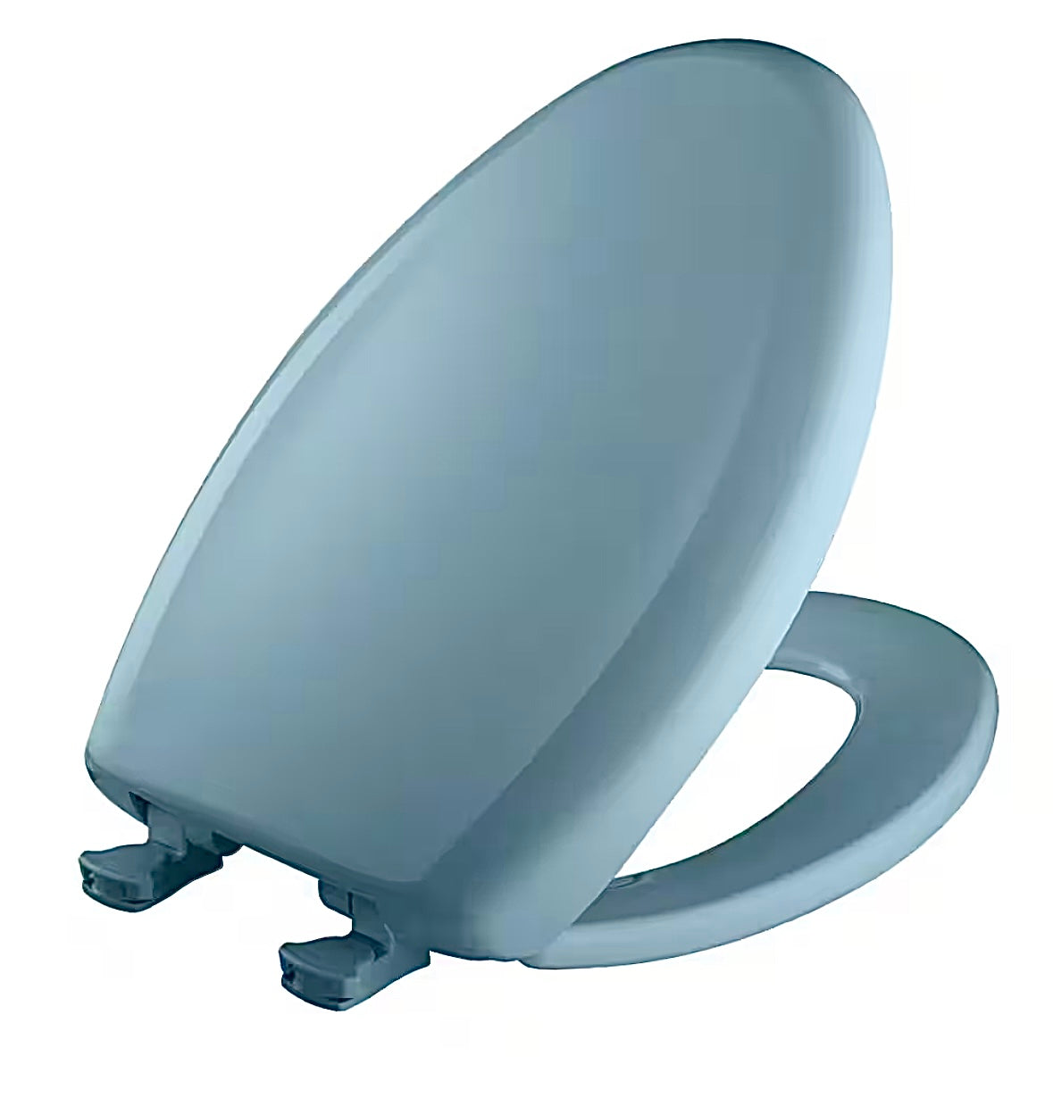 Bemis elongated plastic toilet seat in twilight blue