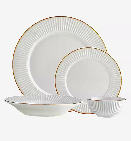 16 piece gold edge dinnerware set