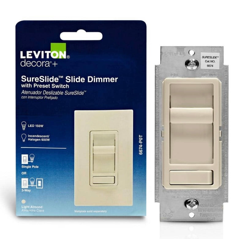Leviton slide dimmer almond